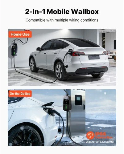VEVOR Mobilus sieninis įkroviklis 22 kW 32A, 7 m