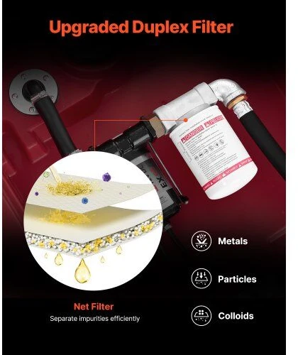 VEVOR Nešiojamas dyzelinio kuro bakas 440 L su pompa