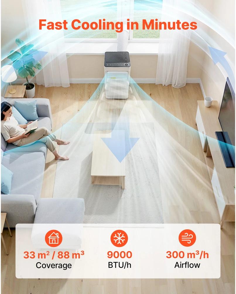 VEVOR Kilnojamas oro kondicionierius 9000 BTU