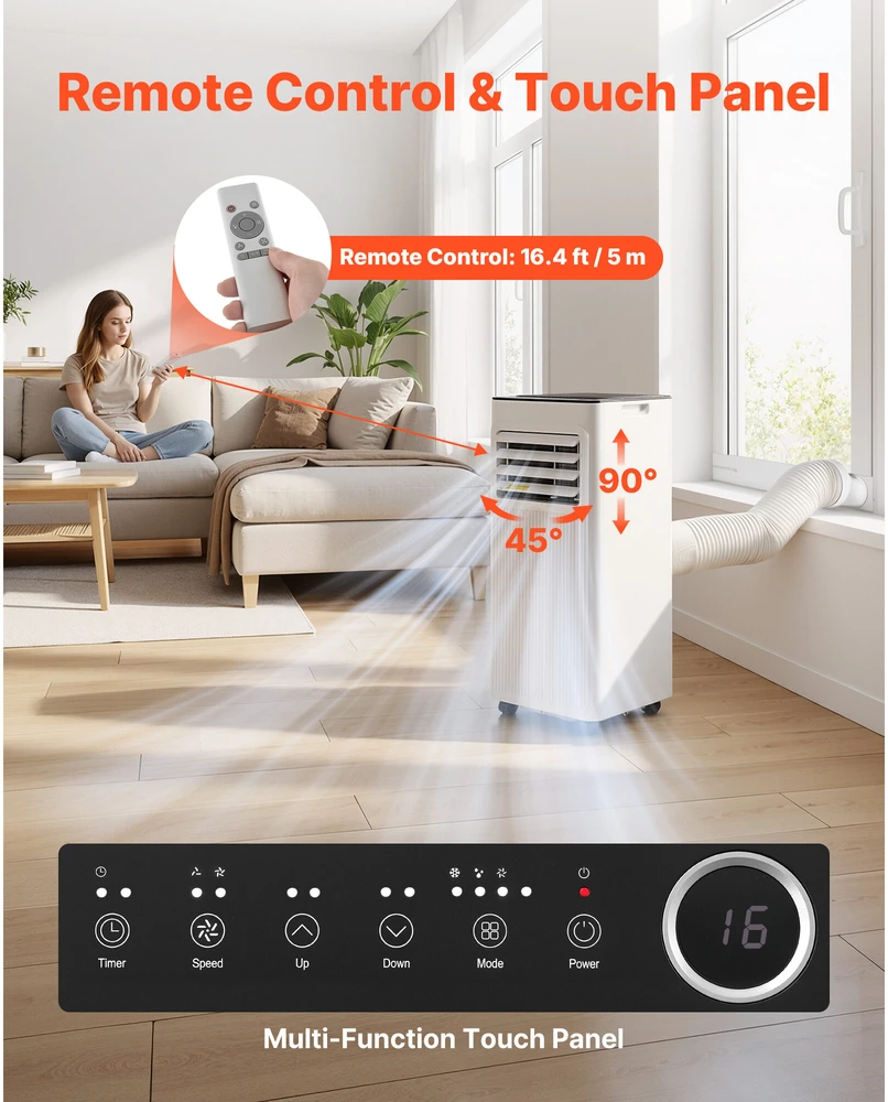 VEVOR Nešiojamas oro kondicionierius 2kW, 3-in-1