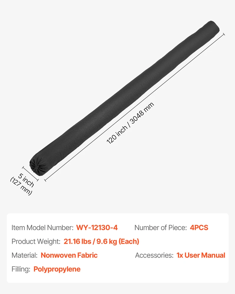 VEVOR Nuosėdų filtras 4vnt 13 cm x 3 m