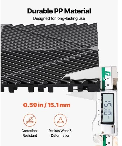 VEVOR Susijungiančios drenažinės kilimėliai 310 x 310 mm juoda