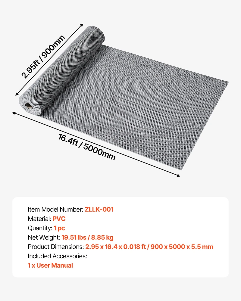 VEVOR vandeniui atspari PVC grindų danga 90x500 cm