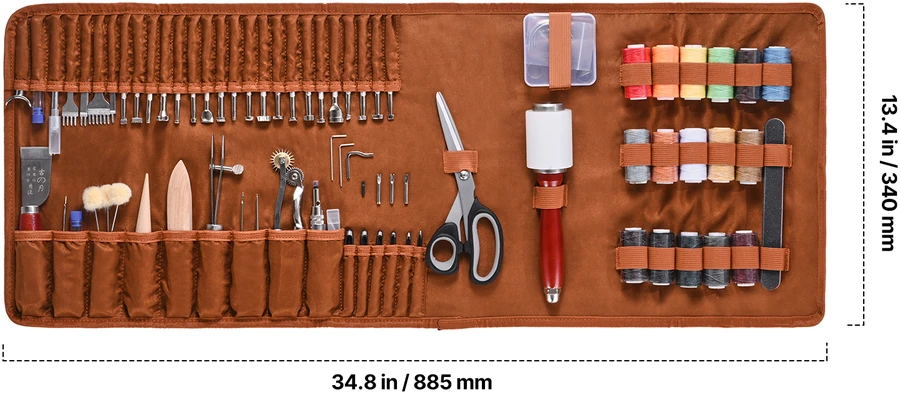 VEVOR 92 dalių odos darbų įrankių rinkinys