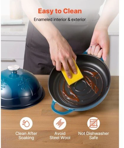 VEVOR Emaliuotas ketaus troškinimo puodas 4.7L