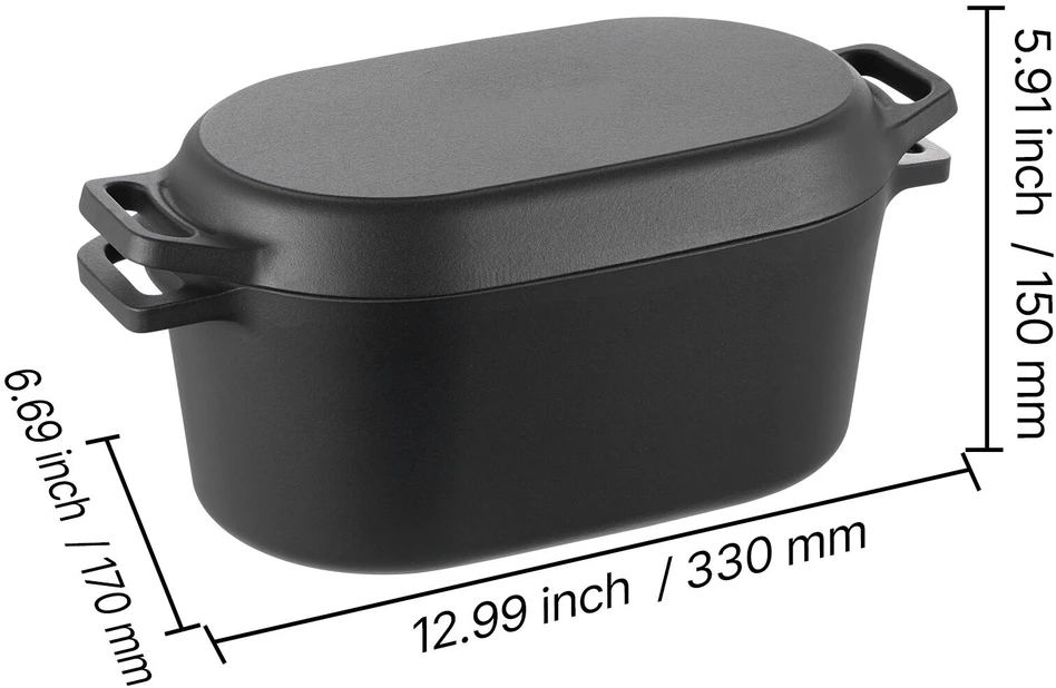 VEVOR Emaliuotas ketaus puodas 3,3L