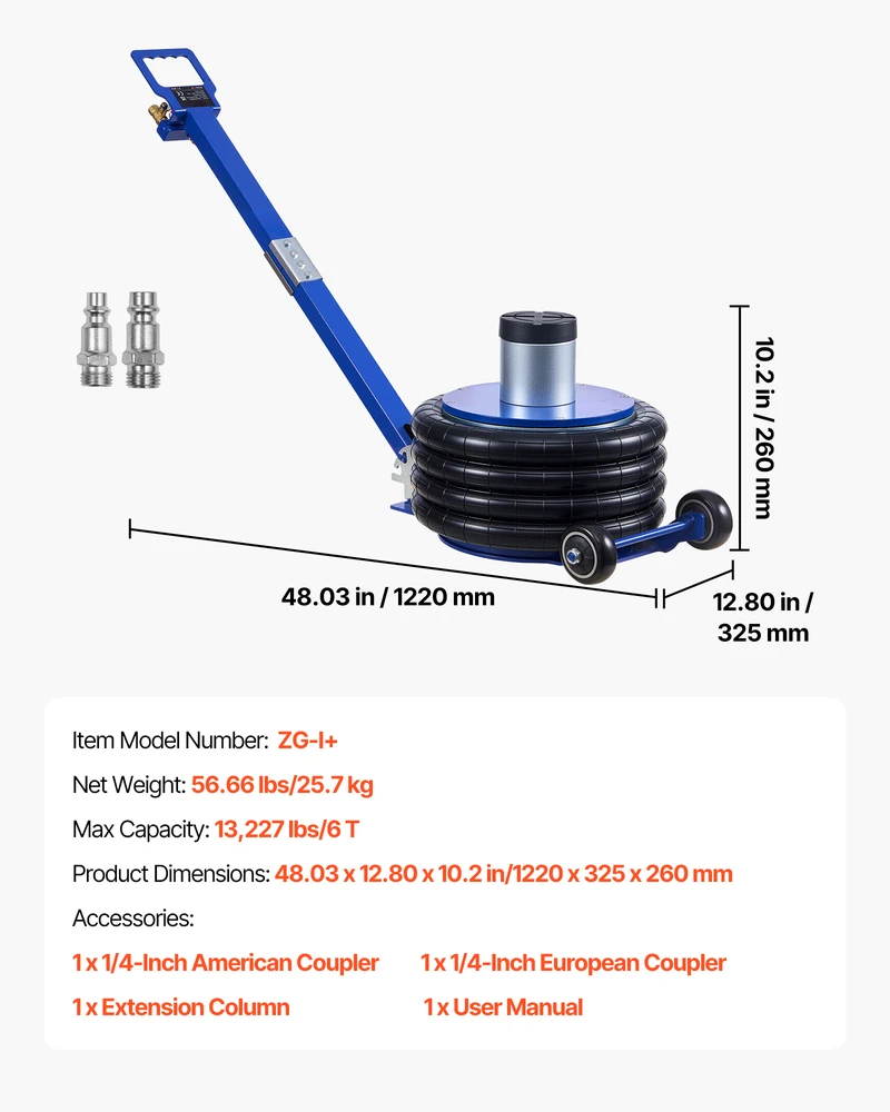 VEVOR Automobilinis oro domkratas 6 t, reguliuojamas kotas