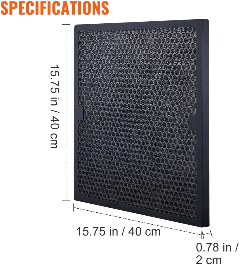 Drėkintuvas VEVOR Aktyvūs anglies filtrai, 3 vnt., 400 x 400 mm