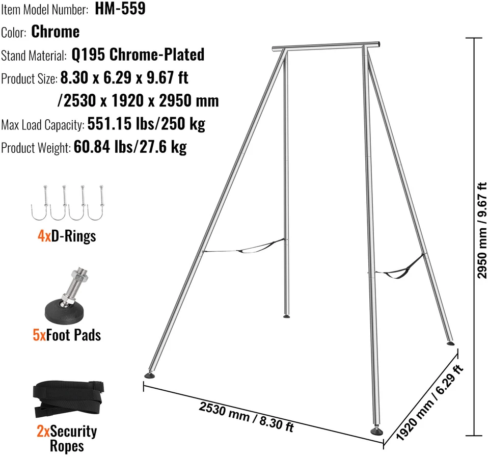 VEVOR Oro jogos rėmas, 2.95 m aukščio