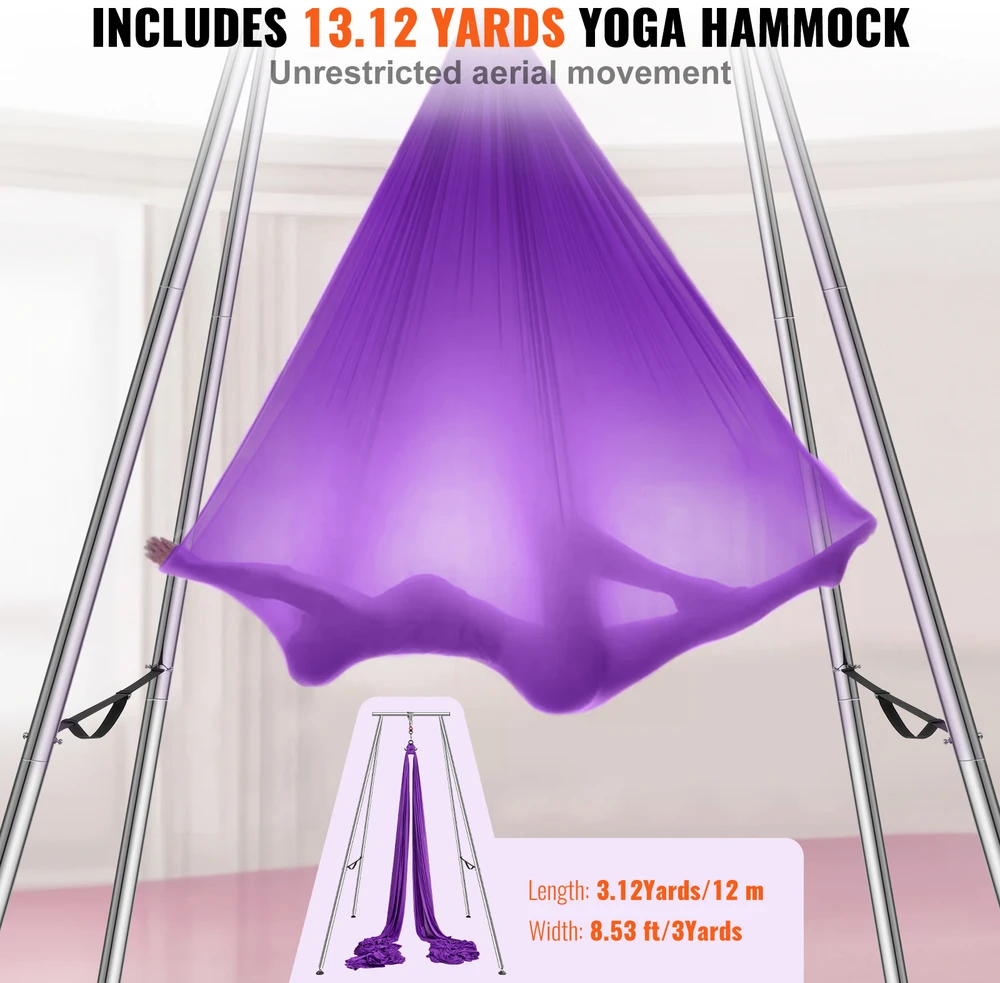 VEVOR Oro jogos stovas su hamaku, violetinis