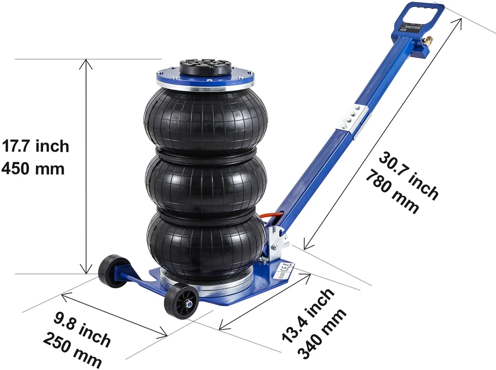 VEVOR Oro domkratas, 3 tonų, pakelia iki 45 cm
