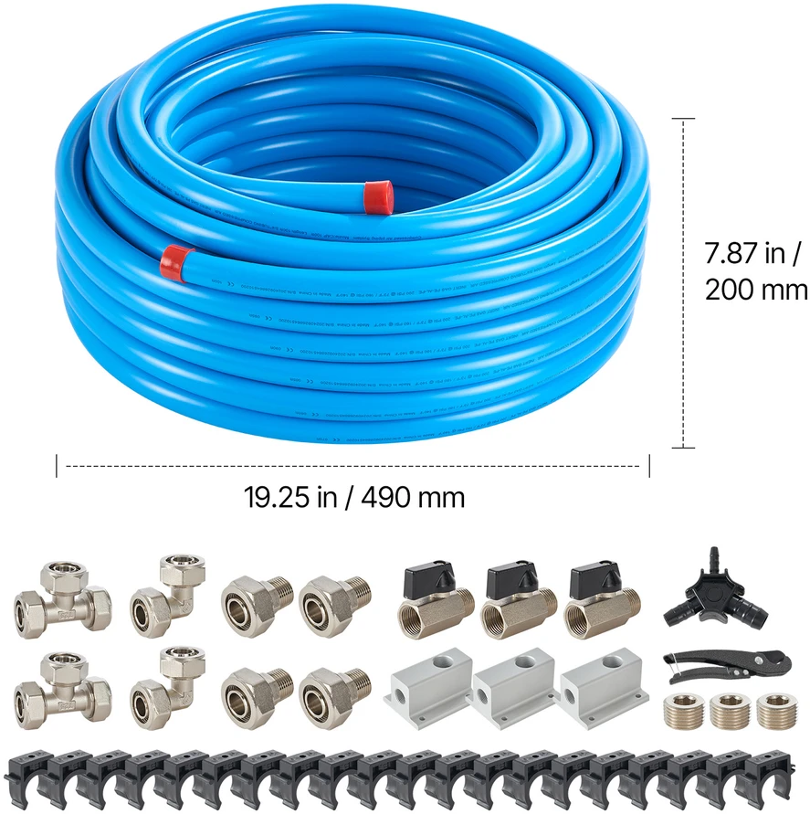 VEVOR oro kompresoriaus vamzdžių rinkinys 3/4'' x 100FT mėlynas