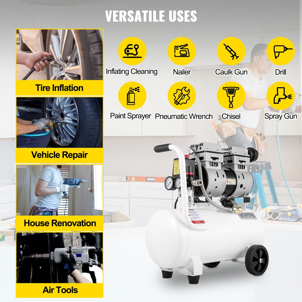 VEVOR Nešiojamas oro kompresorius 25L, 115 PSI