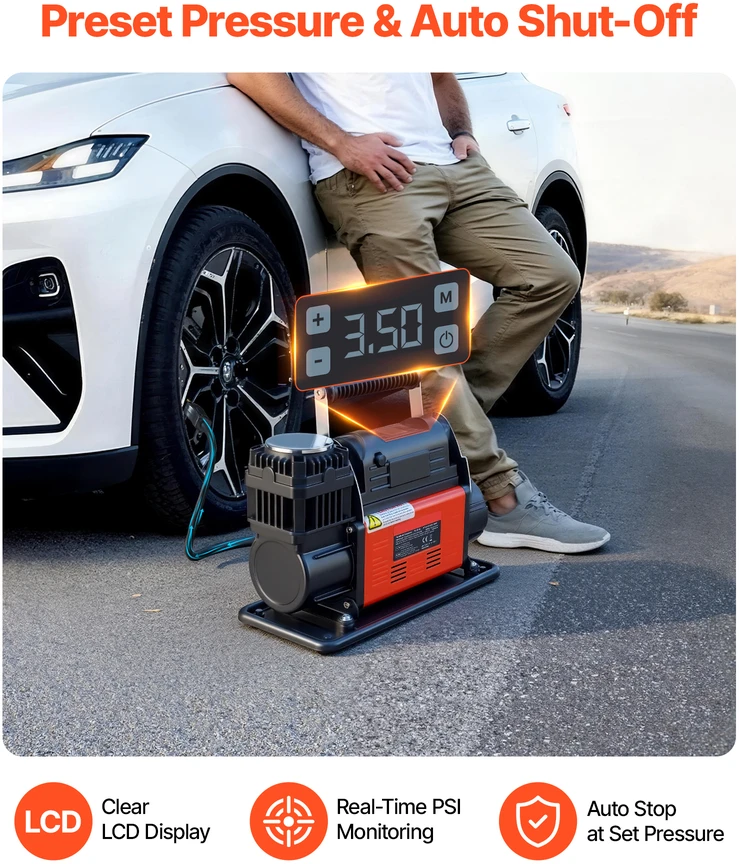 VEVOR 12V oro kompresorius su auto sustabdymu