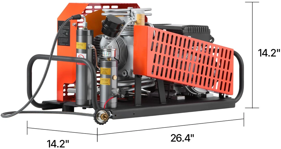 VEVOR PCP oro kompresorius 4500PSI su keturiais cilindrais