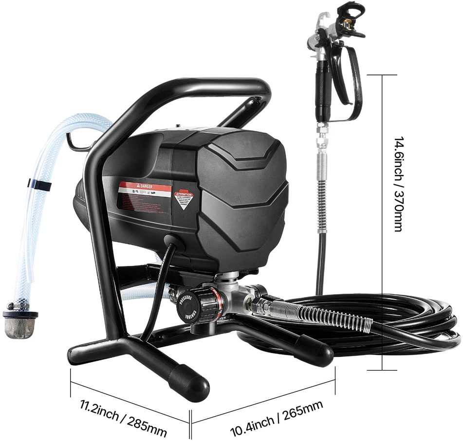VEVOR Pastatomas beoris dažų purkštuvas 650 W 3000 PSI