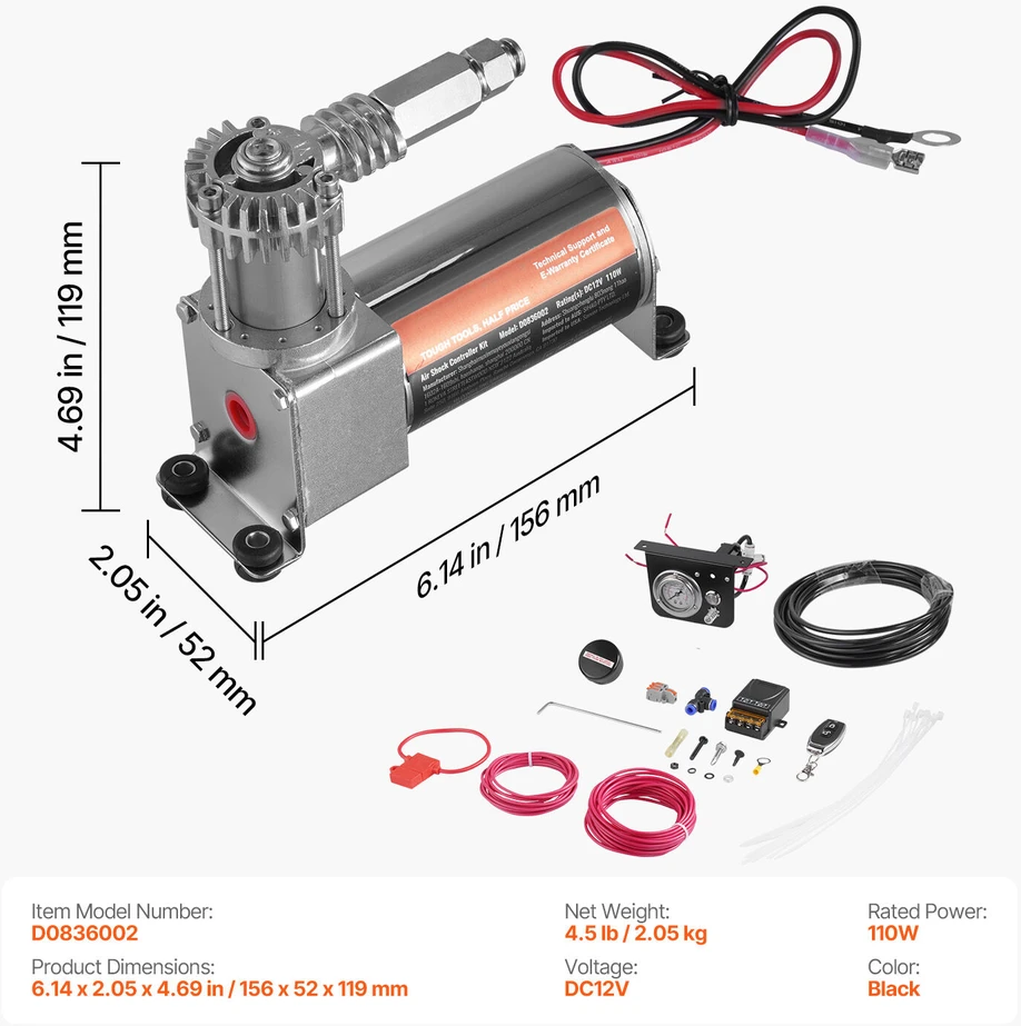 VEVOR Oro pakabos kompresoriaus rinkinys 12V