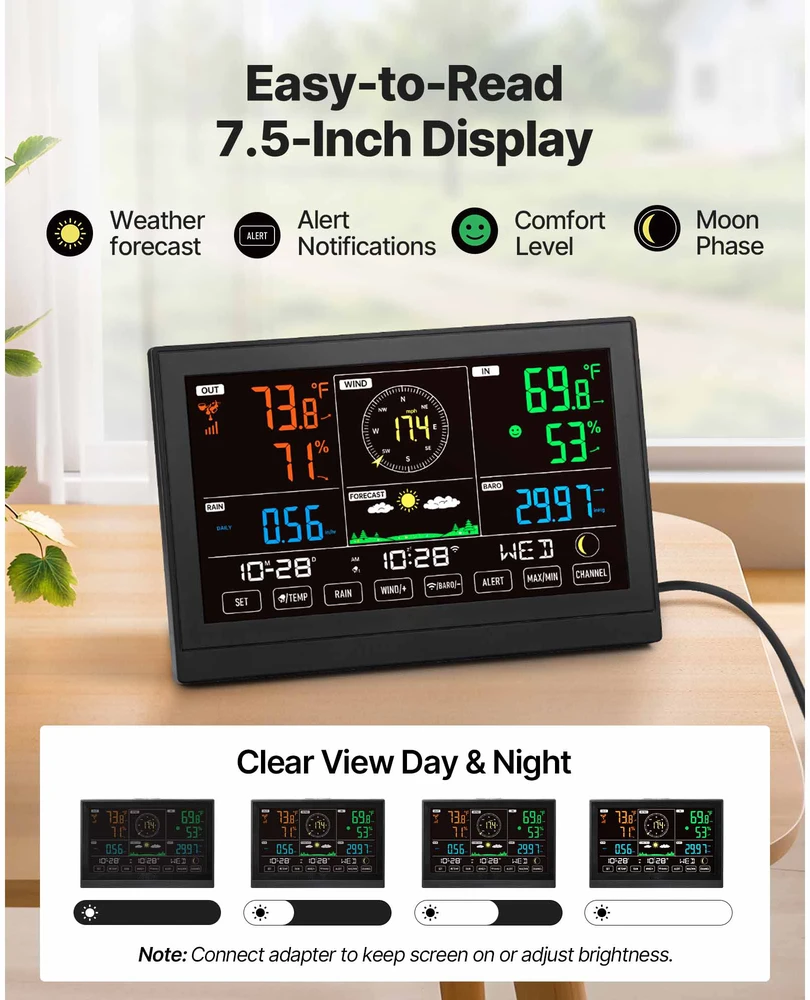 VEVOR 5-in-1 Wi-Fi orų stotis su saule