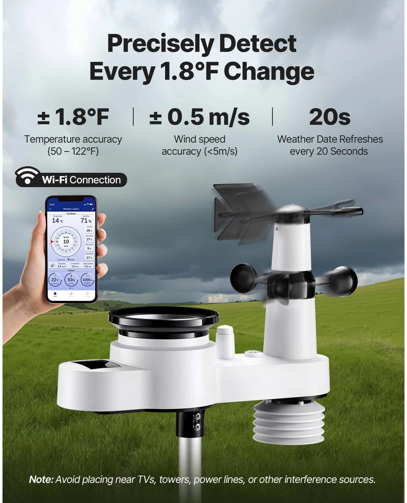 VEVOR 5-in-1 Wi-Fi orų stotis su saule