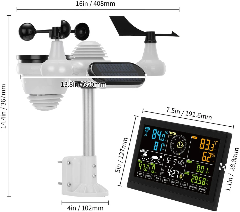 VEVOR Meteorologinė bevielė orų stotelė YT60231 7in1