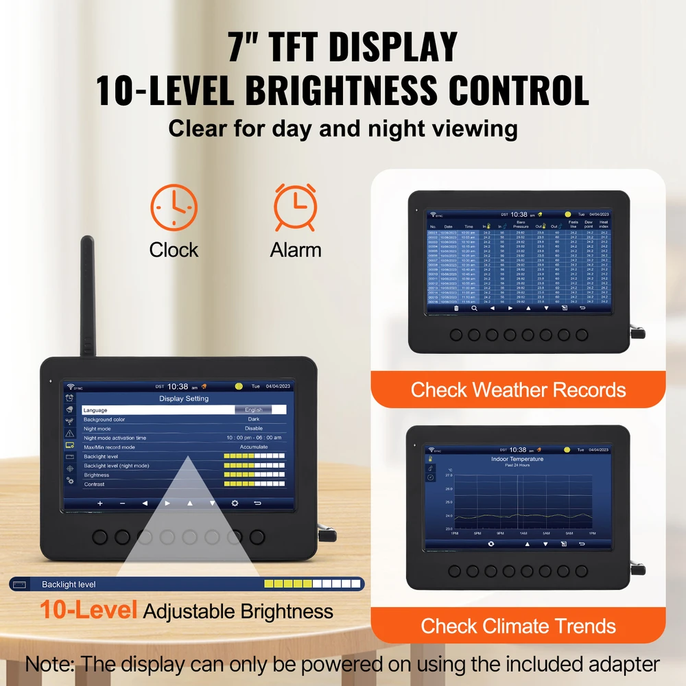 VEVOR Meteorologinė bevielė orų stotelė YT60233 7in1 WiFi