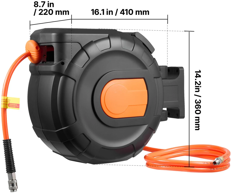 VEVOR Ištraukiamas oro žarnos ritė 30m x 9.5mm