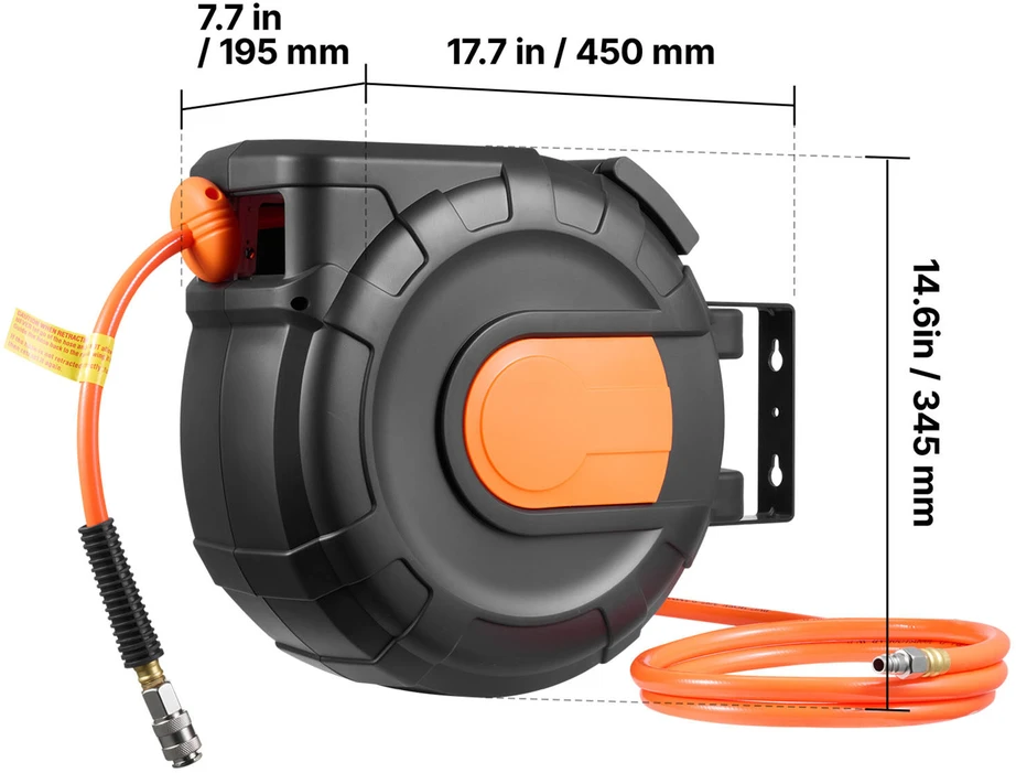 VEVOR Ištraukiamas oro žarnos ritė 20 m x 9.5 mm