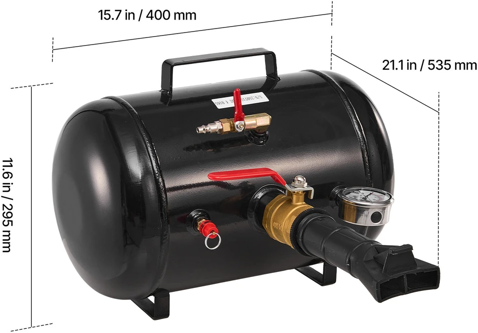 VEVOR Oro padangų sėkimo įrankis, 18.9 L, 87-116 PSI