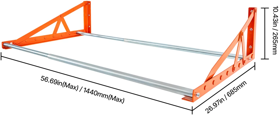 VEVOR Sieninis ratų laikiklis 79–142 cm Q235 plienas