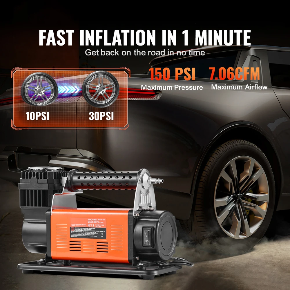 VEVOR Nešiojamas oro kompresorius 7.06 CFM 150 PSI