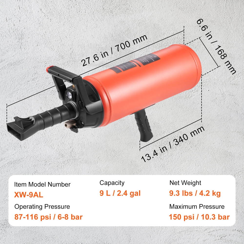 VEVOR padangų karoliukų pūstuvas rankinis 9 l 150 psi