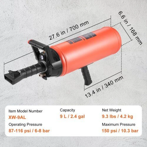 VEVOR padangų karoliukų pūstuvas rankinis 9 l 150 psi