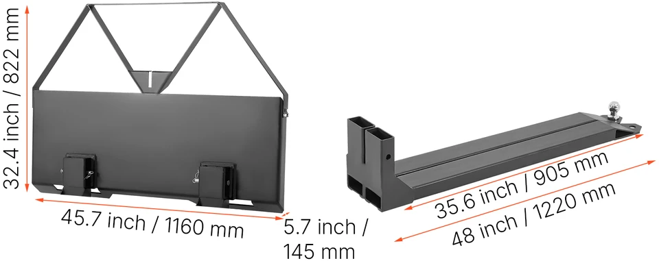 VEVOR Šakės rėmo priedas su 122 cm šakėmis