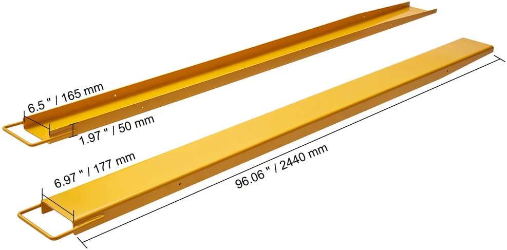 VEVOR Šakės prailginimai, 244 cm ilgio, 16,5 cm pločio