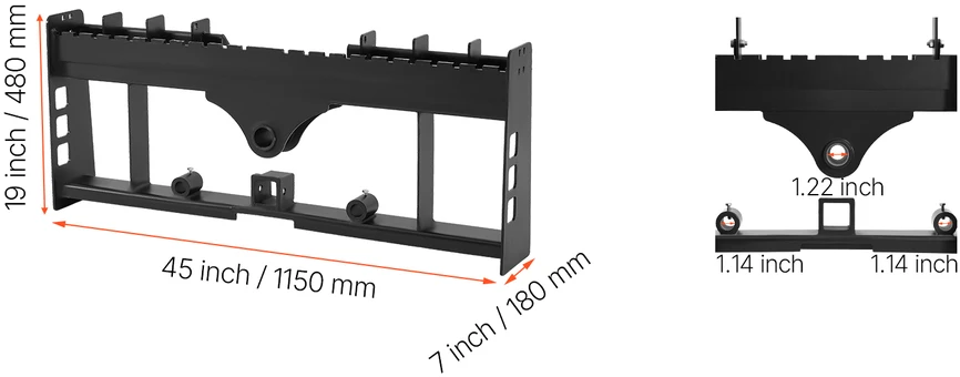 VEVOR 45 cm krautuvo paletės rėmas su movomis