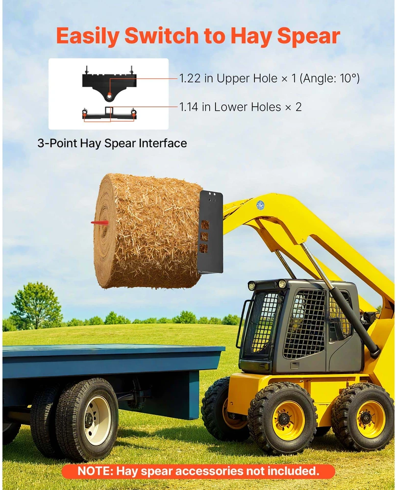 VEVOR 45 cm krautuvo paletės rėmas su movomis