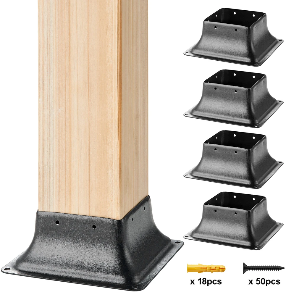 VEVOR Plieninis stulpų laikiklis 4 vnt. 101.6x101.6 mm