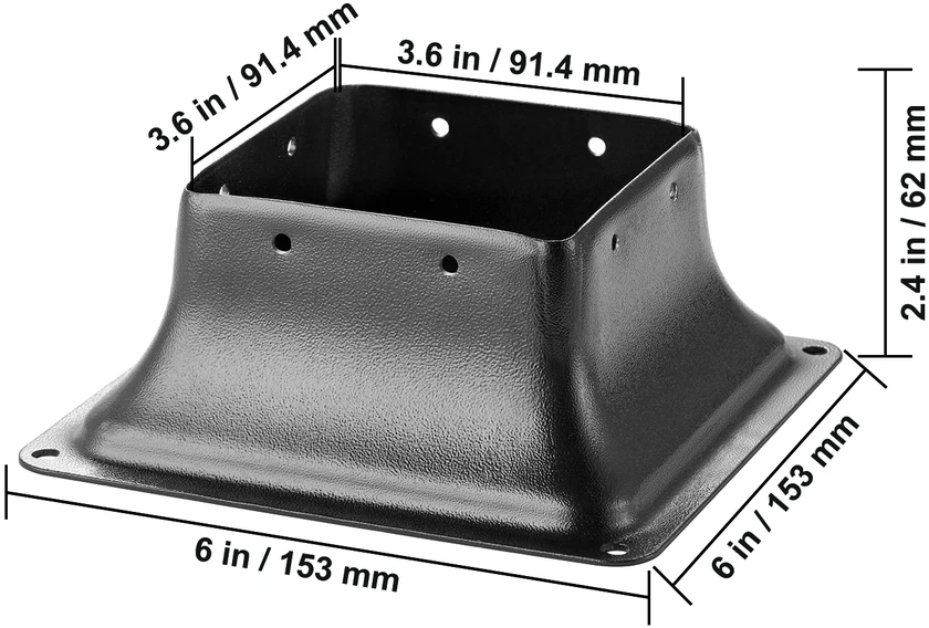VEVOR Plieninis stulpų laikiklis 4 vnt. 101.6x101.6 mm