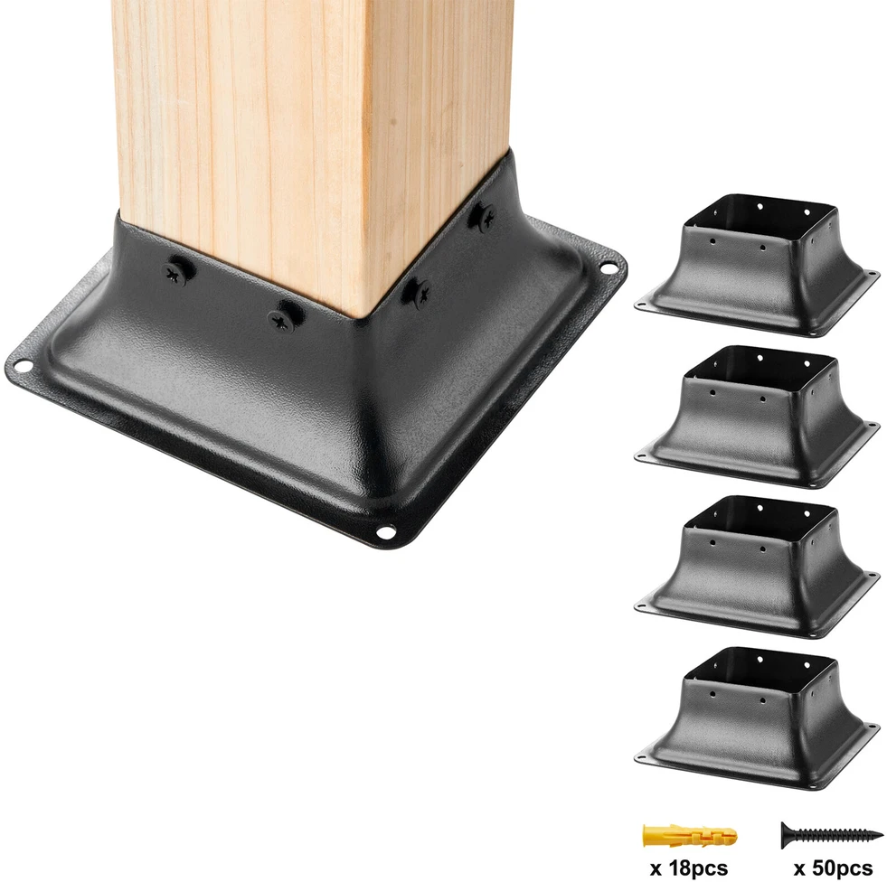 VEVOR Plieninis stulpų laikiklis 4 vnt. 101.6x101.6 mm