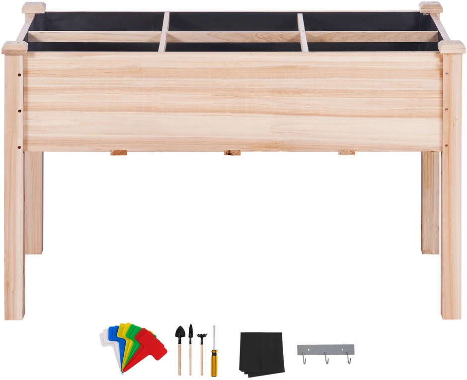 VEVOR Medinė paaukštinta sodo lova 120x58x76 cm