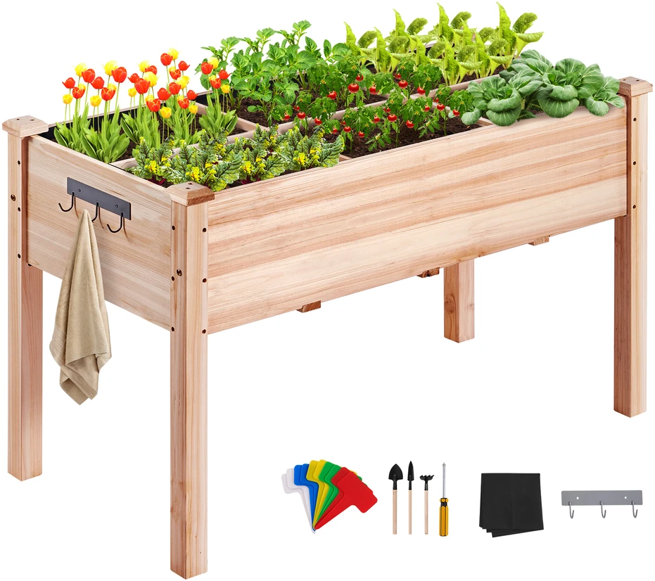 VEVOR Medinė paaukštinta sodo lova 120x58x76 cm