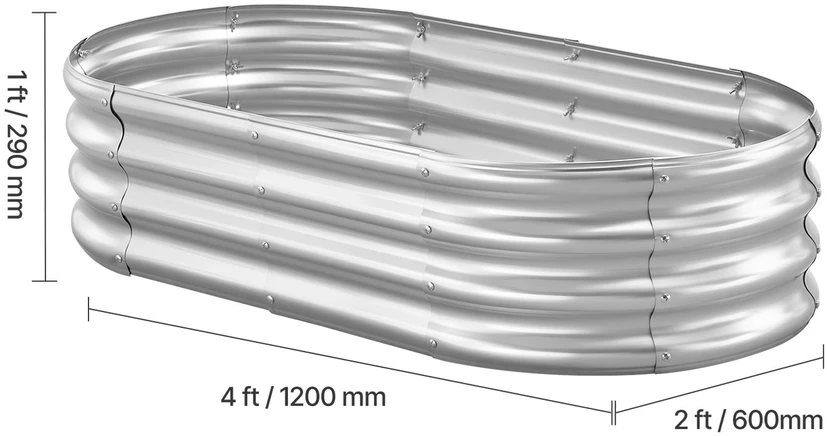 VEVOR Metalinė daržovių lysvė 1195x585x270mm sidabrinė