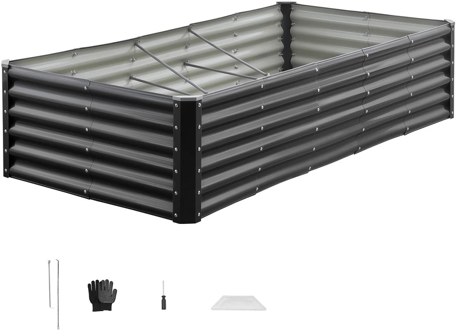 VEVOR Metalinė daržovių lysvė 180x90x60cm tamsiai pilka