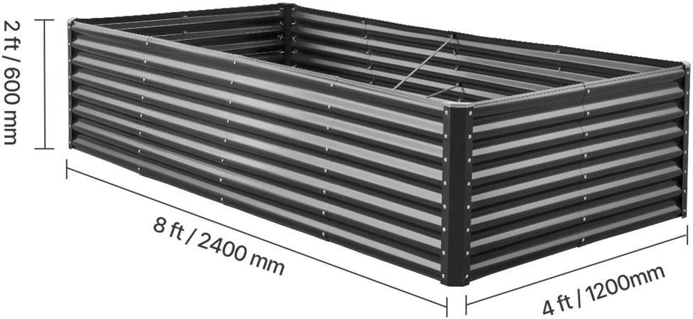 VEVOR Cinkuoto metalo sodinukų dėžė 240x120x60cm