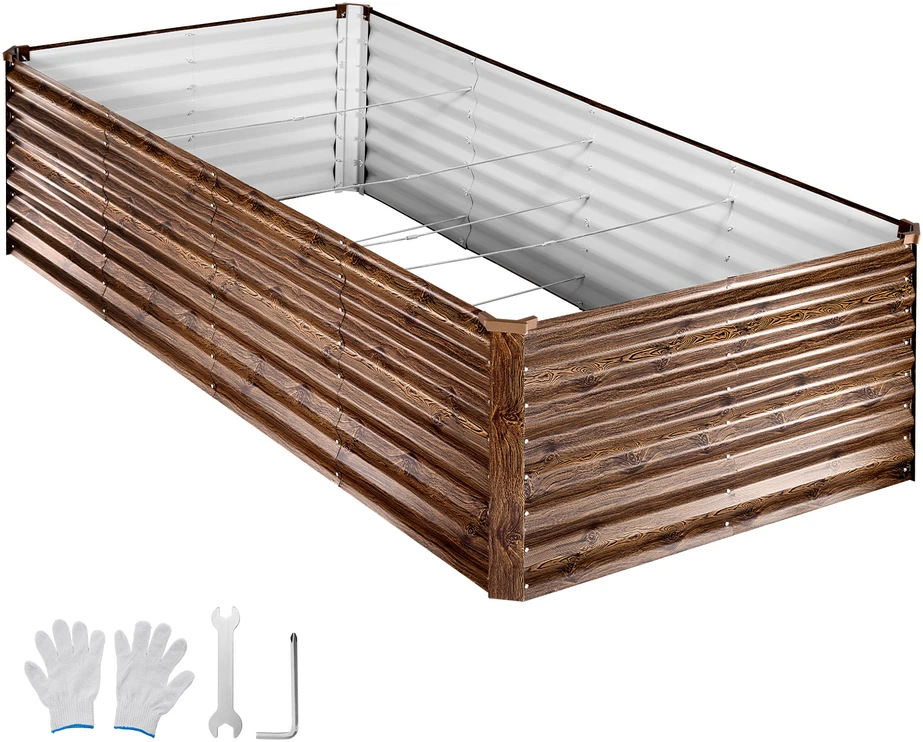VEVOR Cinkuota pakelta daržo lysvė 240 x 120 x 62 cm