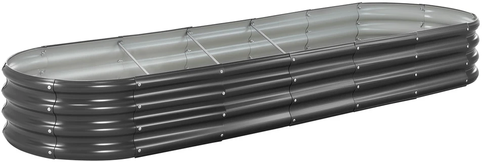 VEVOR Metalinė daržovių lysvė 239x60x27cm tamsiai pilka