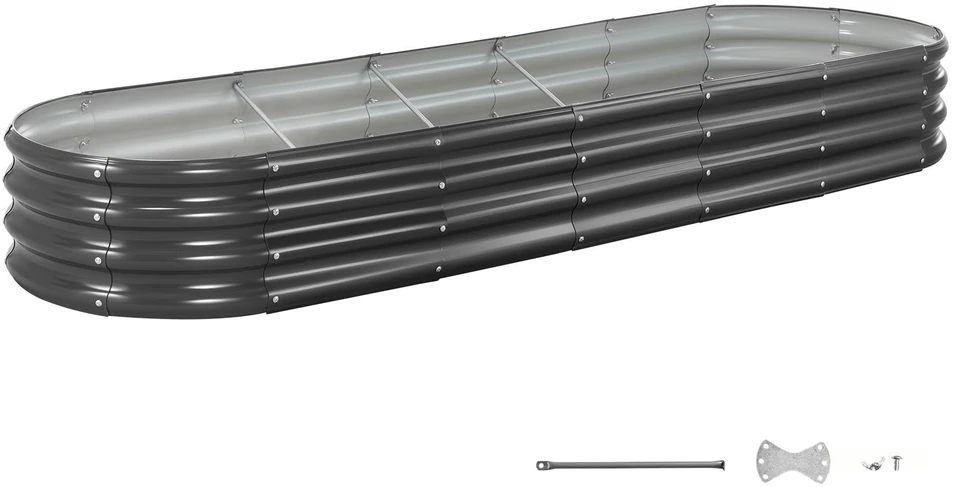 VEVOR Metalinė daržovių lysvė 239x60x27cm tamsiai pilka