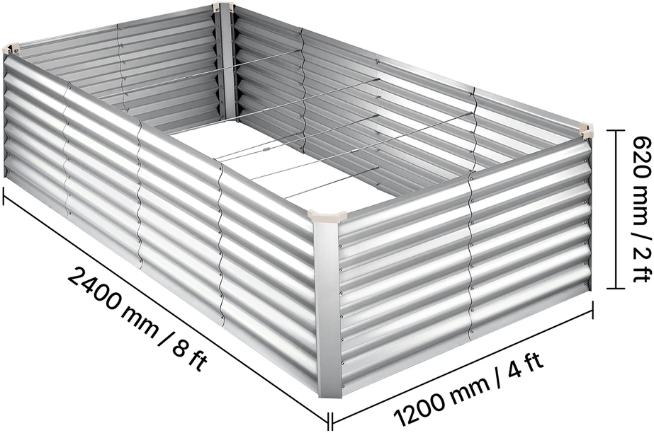 VEVOR Cinkuota pakelta daržovių lysvė 2400 x 1200 x 620 mm