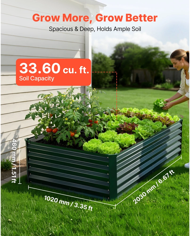 VEVOR Cinkuota stačiakampė lysvė 2030x1020x460 mm