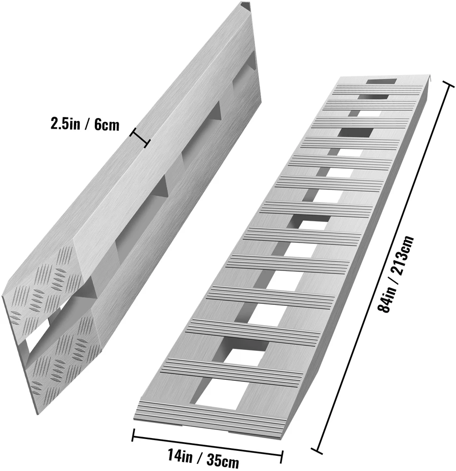 VEVOR 213 cm x 35 cm aliuminio pakrovimo rampos